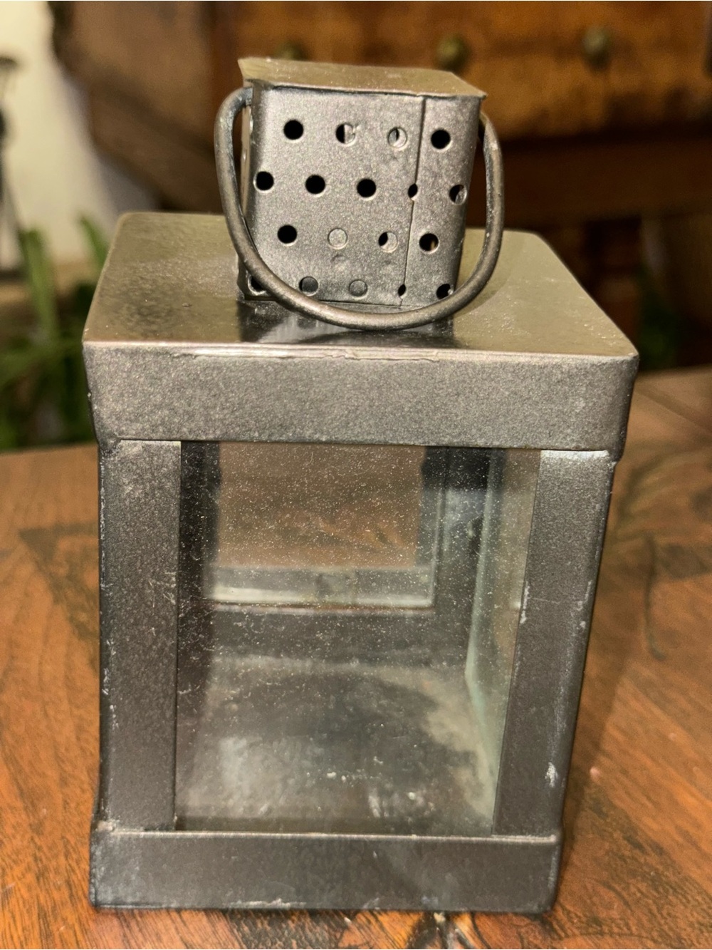 Metal Decorative Lantern in Dark Gray - Picture 6 of 9